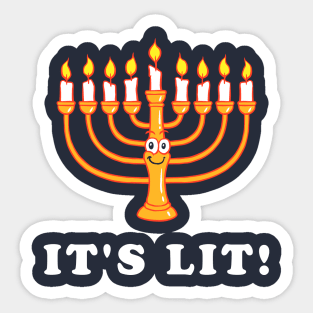 Hanukkah It's Lit Sticker